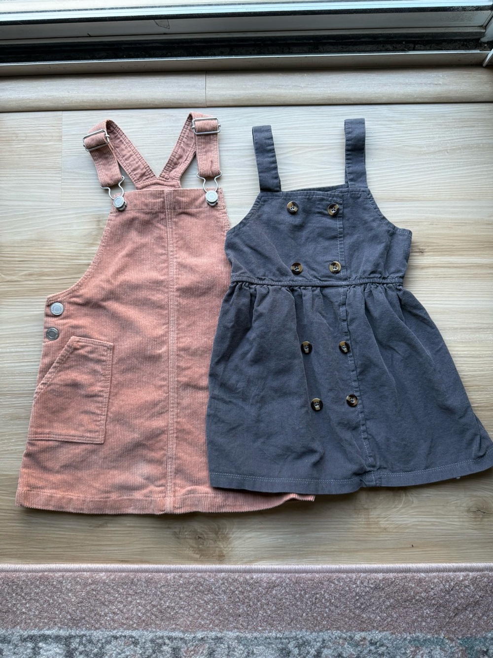H&M / Rachel Zoe - Girls Corduroy Overall Dress Bundle - 2 Pieces, Size 4T